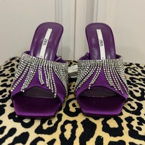 Zara Heeled Bejeweled Sandals